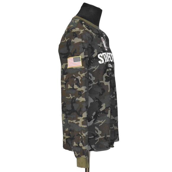 A3 NEW NIKE Standford USA Camo Dri Fit Crewneck Long Sleeve Pullover Tee Size M - Picture 3 of 7